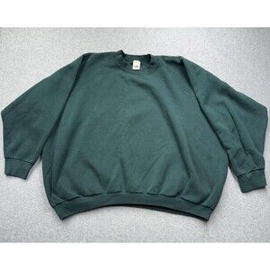 Fruit of the Loom VTG Green Crew Neck Pullover  Men's XXXL 90s Y2K Made in USA